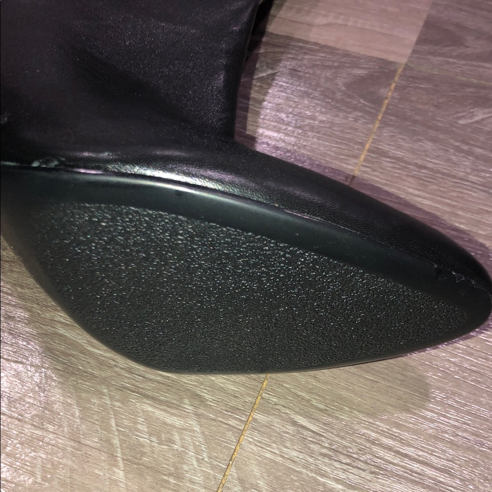 Guess Riselan Pull on Knee / Over the Knee Black Leather Boots New - Picture 2 of 11